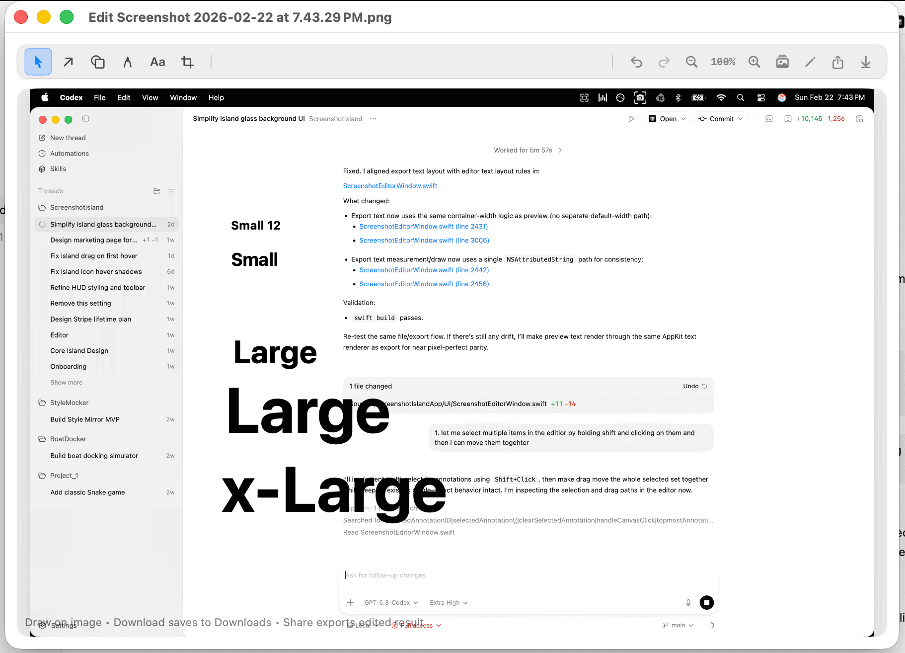 CommandShot editor preview showing annotations and editing controls.