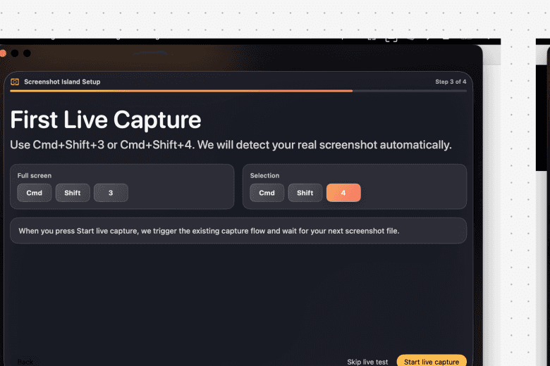 CommandShot showing a Mac screenshot ready to copy, edit, or share after capture.